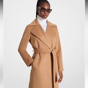 Wool Blend Wrap Coat